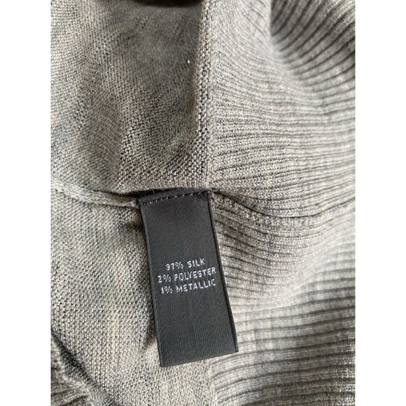 Josephine Chaus Silk Blend V Neck Top Size L Gray Silver - Picture 5 of 6